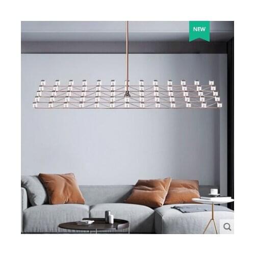 Post-modern engineering custom chandelier designer model room stainless steel lamp front desk cashier creative bar chandelier
