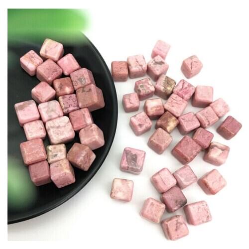 Drop Shipping Natural Rhodonite Rose Polished Cube Crystal Stones Healing Gemstone Gifts Natural Stones and Crystals