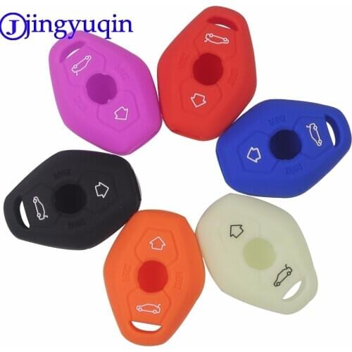 Jingyuqin 3B Remote Silicone Key Case Car Styling Cover For BMW X3 X5 Z3 Z4 3 5 7 Series E38 E39 E46 E83 FOB Set Protective