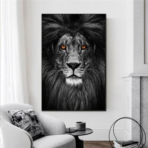 Nordic Lion Animal Picture Canvas Painting Decor Painting Oil Painting Poster Modern Wall Art Picture in Livingroom Home