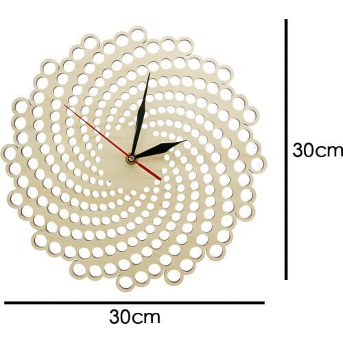 Modern Minimalist Spiral Wooden Decorative Wall Clock Watch Abstract Housewarming Eco Friendly Natural Wood Reloj Pared