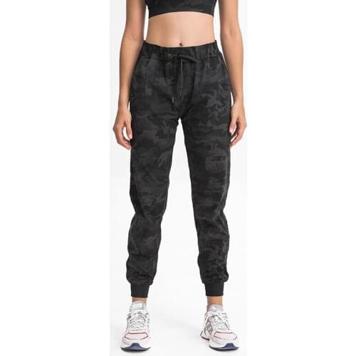 Sport Joggers Pants Women Naked Feel Fabric Workout Yoga Pants Camouflage Waist Drawstring Fitness Running Sweatpants