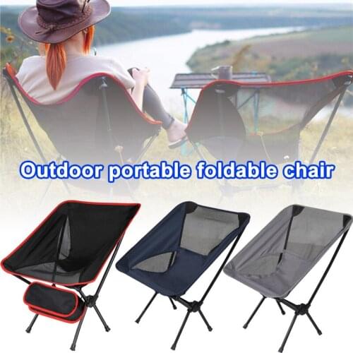 Travel Ultralight Folding Chair for Outdoor Portable Camping Chair with Storage Bag for Fishing BBQ Beach Bearing 130KG EDF