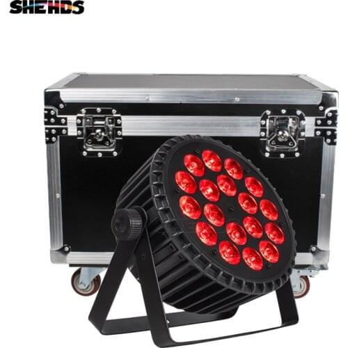 SHEHDS Aluminum Alloy LED Flat Par 18x12W / 18x18W Lights RGBW LED Lighting Flight Case Professional Party KTV Disco DJ Bar