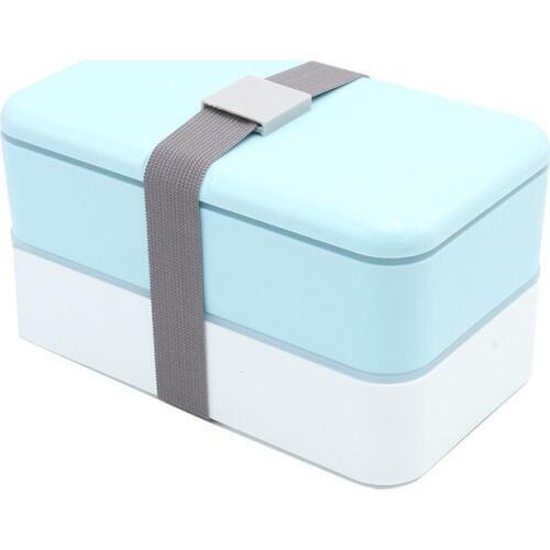 Japanese Kids Heated Lunch Box Portable Double Layers Food Storage Containers Microwave Dinnerware Leakproof Bento Box Lunchbox