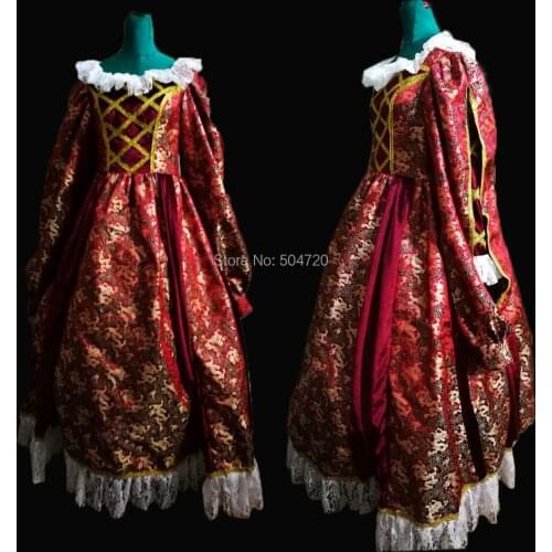 Customer to order!Luxs French duchess Queen Princess Theatre dress Victorian Renaissance Halloween Vintage dresses SW-032