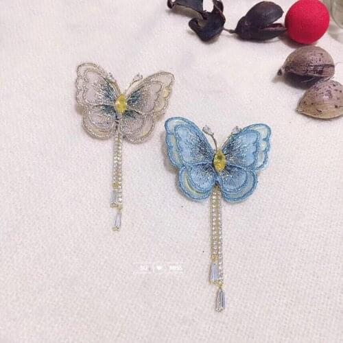 Butterfly Brooch for Women Double Tassel Classic Decoration Animal Corsage Pins Free Shipping