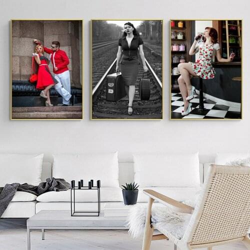 Feminine Charm Retro Elegance Oil Painting Picture Poster Canvas Print Painting Wall Art Living Room Home Decoration