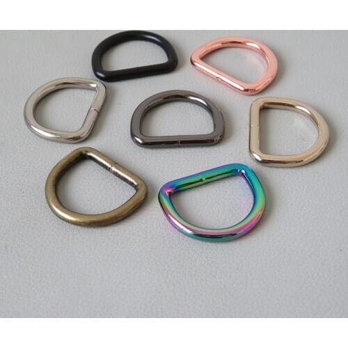 20Pcs 25mm Welded D Ring For Bag Backpack Straps Accessory Belt Loop Buckle Metal Hardware Dog Collar Leash Garment Sewing Clasp
