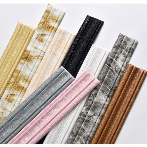 230x8cm 3D Pattern Sticker Decoration Self Adhesive Wall Trim Line Skirting Border Waterproof Wall Stickers For Kitchen Floor
