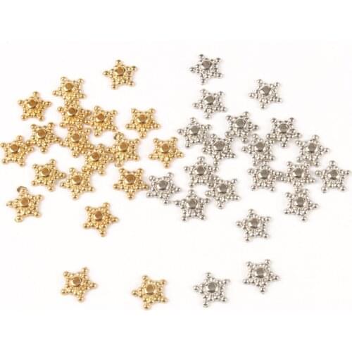 300pcs/Lot 9x3mm Hollow Star CCB Filigree Loose Spacer Beads Caps For Earrings Diy Jewelry Findings Making Supplies Accessories