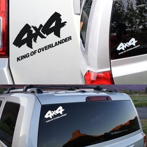 4 x 4 King of Overlander Car Sticker Car Reflective Decal for 4x4 AWD Toyota Chevrolet Volkswagen Tesla Hyundai Lada