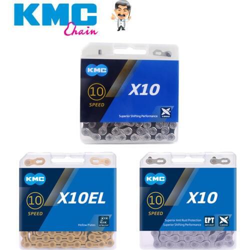 KMC 10 Speed Chain X10 X10EPT X10EL X10SL GOLD /SILVER 116 Links MTB Road Bike Chains Original Boxed Mountain Bicycle Parts