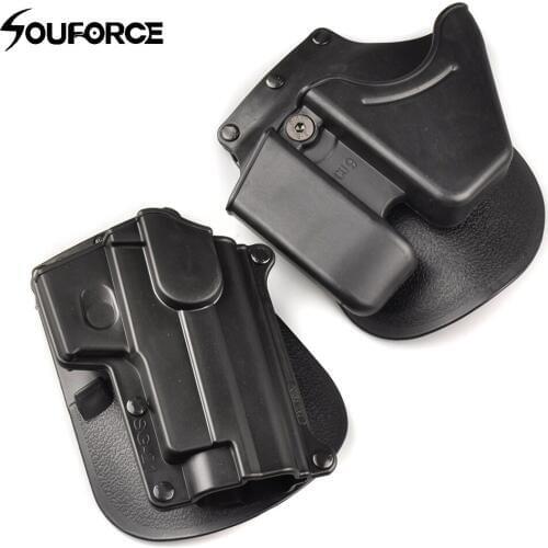 Black CU9 Handcuff Holster Tactical Pistol Holster Double Stack Magazine Case Pouch for Outdoor Hunting Accessories