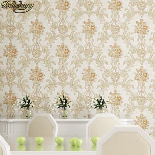 Beibehang European Embossed Flower Wallpaper for Wall Bedroom home improvement 3D Simple Art wallpapers for living room ceiling