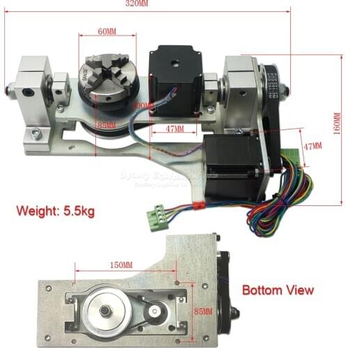 DIY mini cnc router 5 axis rotary table cnc milling machine metal small 4th axis rotation A axis for wood router free tax EU RU