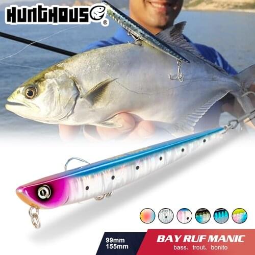 Hunthouse sinking pencil fishing lures 2019 hard bait bay ruf manic stickbait lure long casting 99mm 18.5g 155mm 31.5g sea bass
