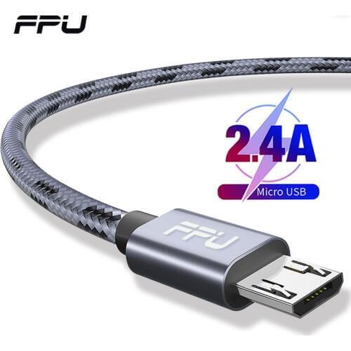 FPU Nylon Micro USB Cable 2.4A Fast Charging Microusb Cable For Samsung Xiaomi Android Mobile Phone Data Charger Wire Cord 1m 2m