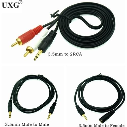 AUX Cable 3.5mm Audio Extension Cable Jack Male to Male Female Headphone 2 RCA Cable for Car Earphone Speaker Cable