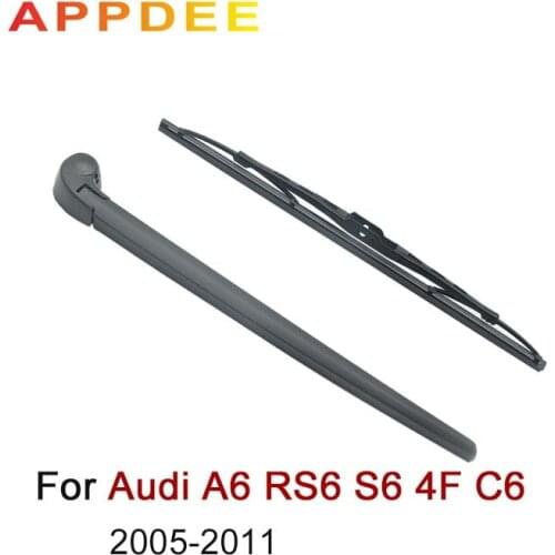 APPDEE Wiper 14" Rear Wiper Blade & Arm Set Kit For Audi A6 RS6 S6 4F C6 2005 2006 2007 2008 2009 2010 11 Windshield Windscreen