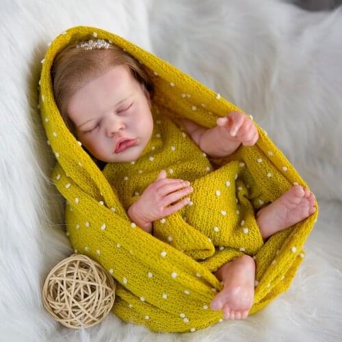 Hoomai 17 Inch Reborn Doll Silicone Soft Body True To Like Newborn Girl Baby Doll Toy For Kid Christmas Gift Bedtime Playmate