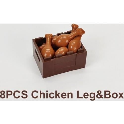 Chicken Legs & Container Box Sea Food Building Blocks Compatible Major Brand Kids Toys 30150 Early Learning MOC Education Gifts