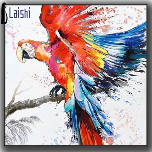 Diamond Painting Kit, Graffiti Full Diamond Embroidery, Round Square Diamond Mosaic, Parrot Bird Art Cross Stitch Sticker Gift