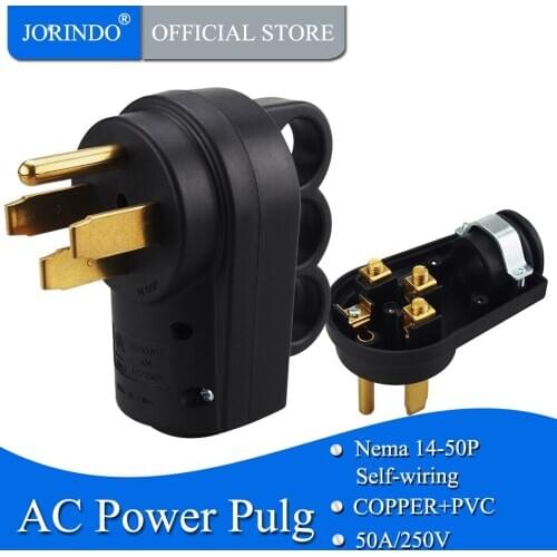 [Nema 14-50P] 50 Amp Heavy Duty RV EV Replacement Plug, Nema 14-50P Male, 50AMP Assembly Plug Electrical Vehicle AC plug