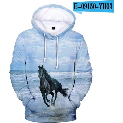 2021 New 3D Hoodies Men Women Sweatshirts Equus caballus Mens Hoodies Print Galloping Horse Tops Cool Outwear Loose Pullovers