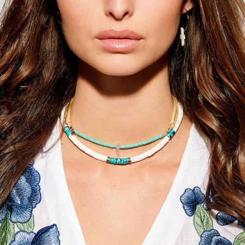 2020 New Fashion Soft Pottery Choker Necklace For Women Bohemian Colorful Clay Collar Shell Necklace Summer Beach Jewelry