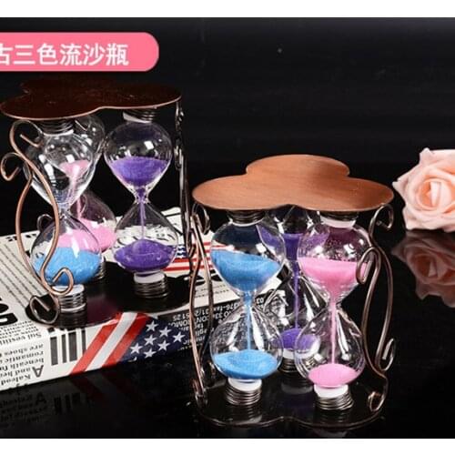 3PCS Alloy Sand Hourglass Timer Countdown Timing Sandglass Sand Clock Timer Home Decor Gift Home Decoration crafts arts ornament