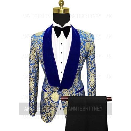 Jacket+Pants) New Arrival Calico Prints 2 Piece Groom Tuexdos For Wedding Formal Prom Suit Party Evening Blazer Custom Made