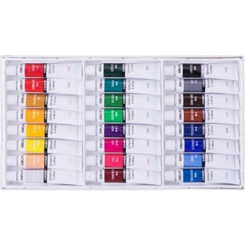 DL 73853 water powder pigment 12 color suit 12ml tube for beginner children students to paint pigments with water powder