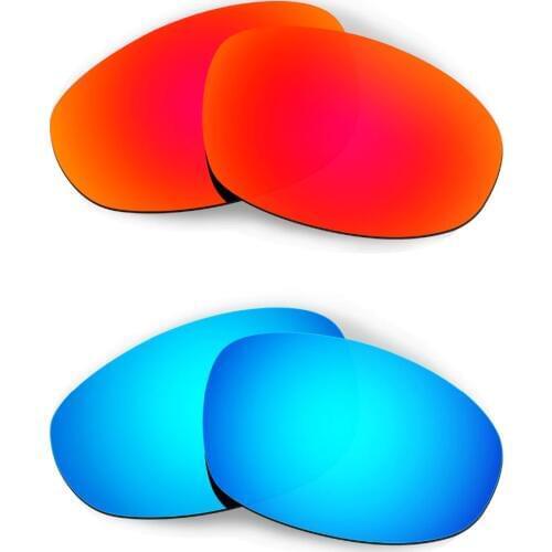 HKUCO For Juliet Sunglasses Polarized Replacement Lenses Red/Blue 2 Pairs