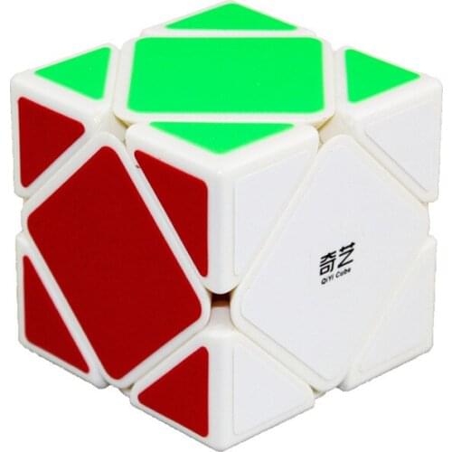 QiYi QiCheng A 3x3x3 Speed Skew Magic Cube Jigsaw Puzzle Educational Twist Toy White Ultra-Smooth Fancy Cubic Brain Teaser ABS