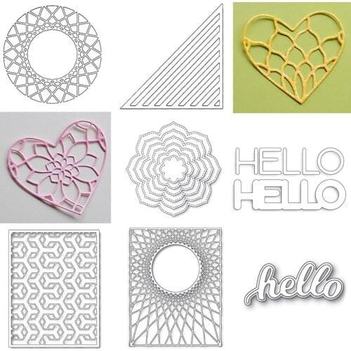 Cutting Dies Interlock String Art Frame Tall Triangle Set String Circle For DIY Scrapbooking Embossing Paper Cards Dies 2021New