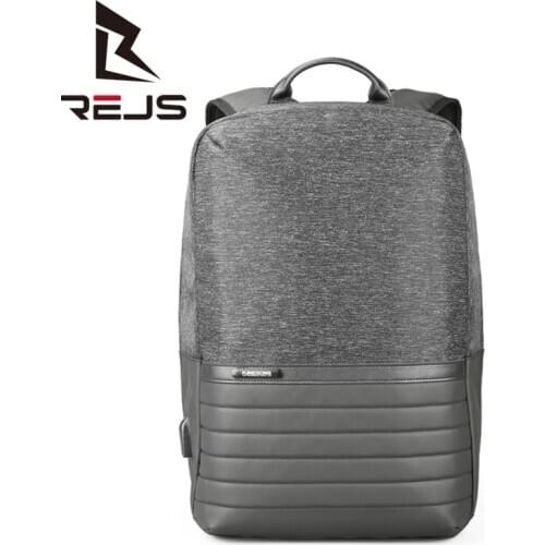 REJS LANGT Laptop Backpack Men 15.6 Inch USB External Charge Anti-Theft Travel Backpack Business Waterproof School Bags mochila