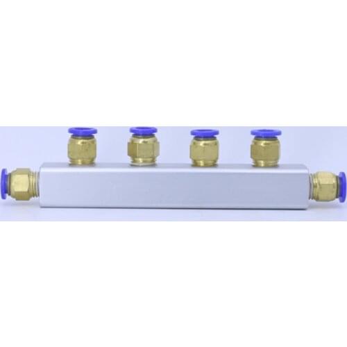 With 8mm Push In Coupler 20x20mm 2 3 4 5 6 7 8 9 10 Ways 5-13 Ports Pneumatic Solid Aluminum Air Manifold Block Splitter
