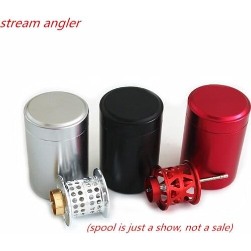 Spool Cup Protective Barrel Baitcasting Accessories Part Container Spool Box Aluminum Alloy 3 colors red black silver