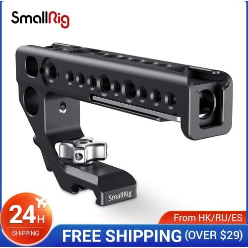 SmallRig Universal Nato Top Handle Grip With Cold Shoe Mount/15mm Rod Clamp/Arri Holes For Camera Cage With Nato Rail - 2439