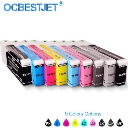 T6361-T6369 Compatible Ink Cartridge Filled With Pigment Ink For Epson Stylus Pro 7890 9890 7908 700ML/PC (9 Colors Options)