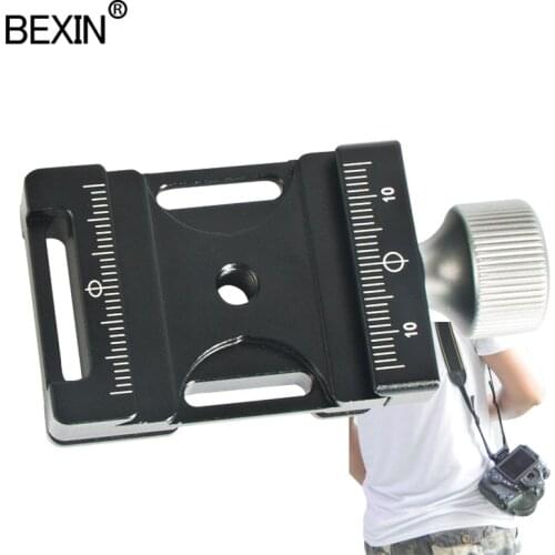 Tripod clamp dslr camera shoulder strap seat belt clamp ball head adapter mount clamp quick Clip release plate clamp for Arca