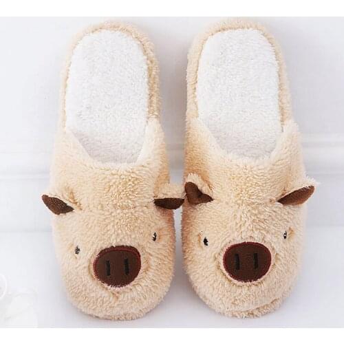 Womans slippers soft cotton indoor Female slippers house cute cartoon soft plush Couple slippers TPR sole non-slip outdoor