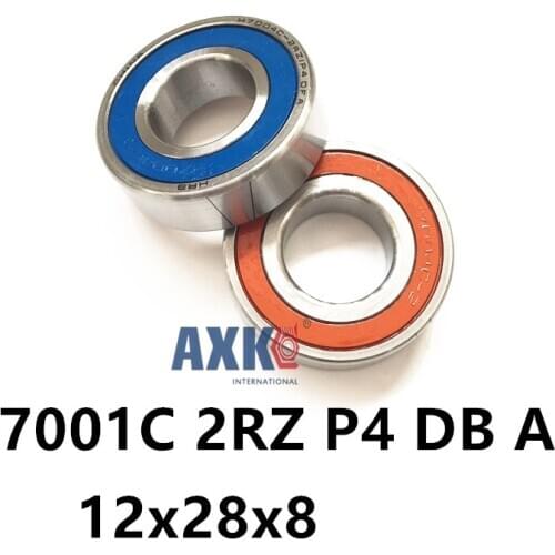 Speed Spindle Bearings Contact KOYO NSK 1 Pair Angular AXK Steel Ra 0.05 Inc ABEC-7 Ask 7001 7001C 2RZ P4 DB A 12x28x8 12x28x16