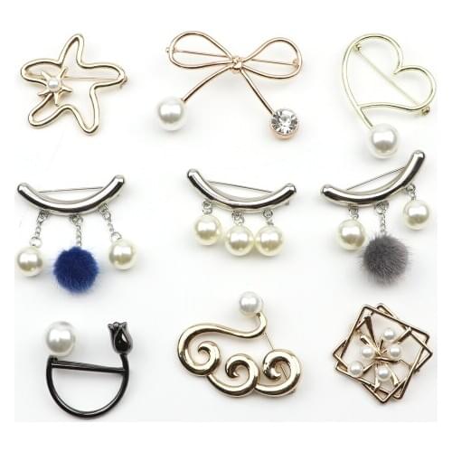 1 PC Women Pearl Brooches Fashion Exquisite Simple New Design Dress Pin Charm Simulated Jewelry For Wedding Daily Accessories