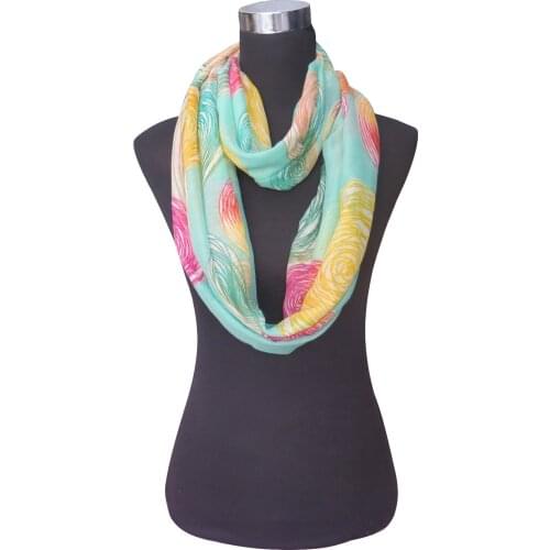 10pcs/lot Multi Drawing Circles Print Womens Infinity Loop Scarf Snood, Free Shipping