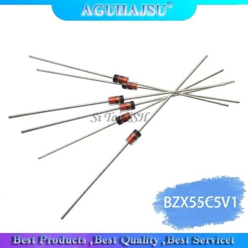 100PCS 0.5W 5.1V BZX55C5V1 1/2W DO-35 Diodes