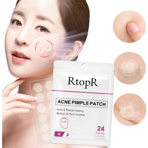 24Pcs/Set Pimple Patch Breathable Acne Healing Ultra Thin Face Pimple Patch Skin Care Protective Cover for Female