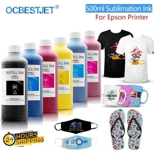 500ml/Bottle Sublimation Ink For Epson L800 L805 L1800 TX109 TX117 CX4300 WF-2680 Printer Ink Heat Press Ink Heat Transfer Ink