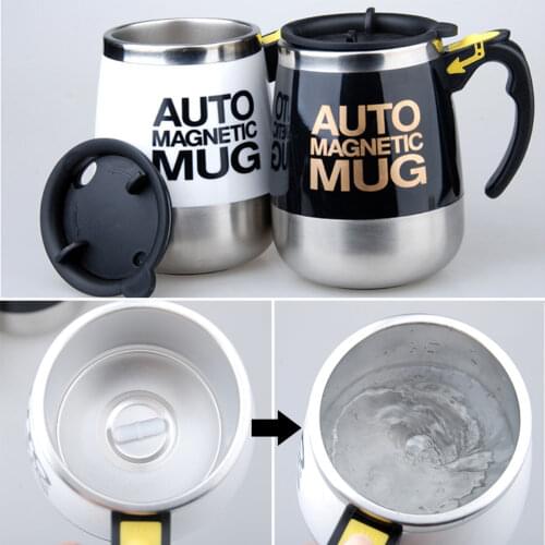Auto Stirring Coffee Mug Stainless Steel Magnetic Mug Milk Mixing Mugs Electric Lazy Smart Shaker Coffee Cup Home Office Supplie